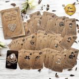 Learner Deck Tea leaf reading cards.  Bridge card size oracle reading cards similar to Lenormand. Comes with detailed booklet and a free online video course.