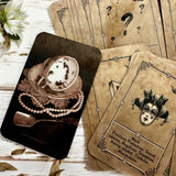 Learner Deck Tea leaf reading cards.  Bridge card size oracle reading cards similar to Lenormand. Comes with detailed booklet and a free online video course.