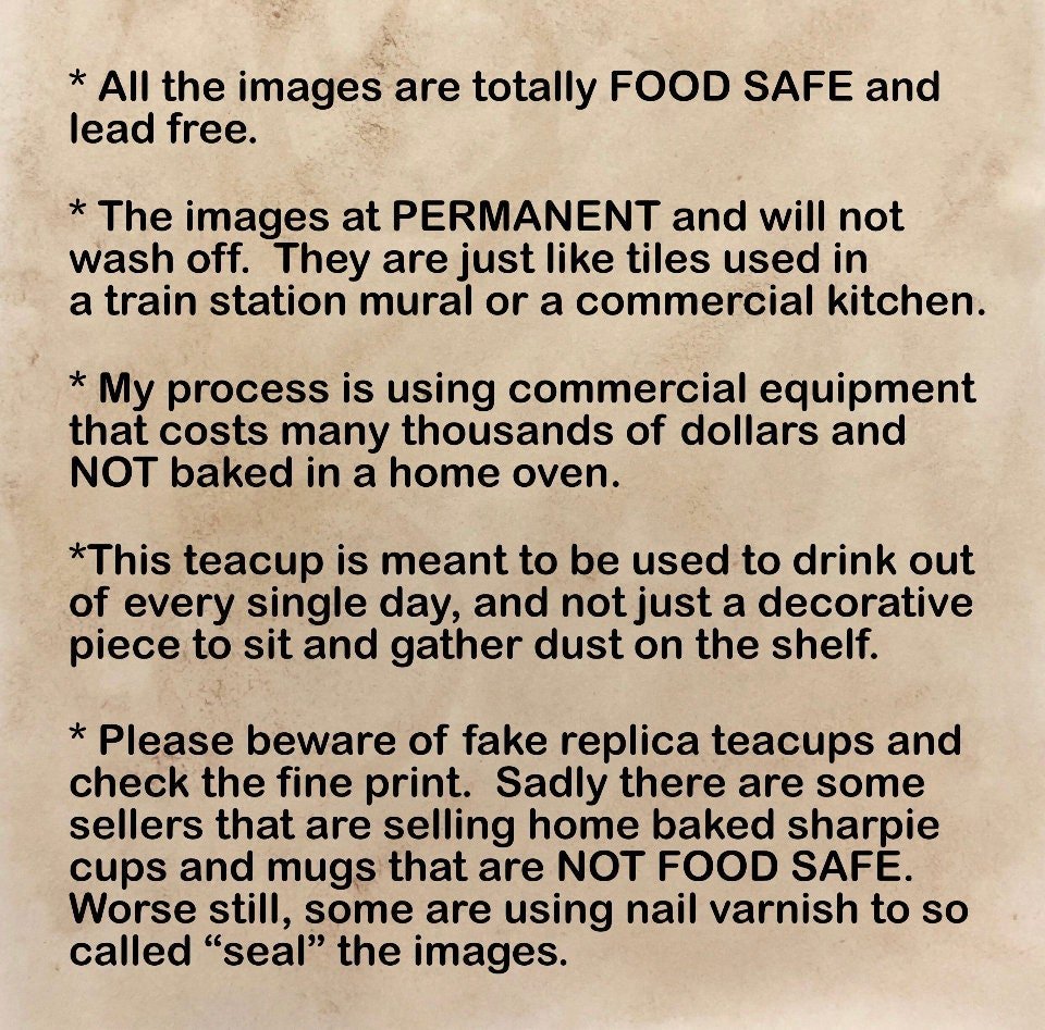 Food safe permanently fired gold symbols certification