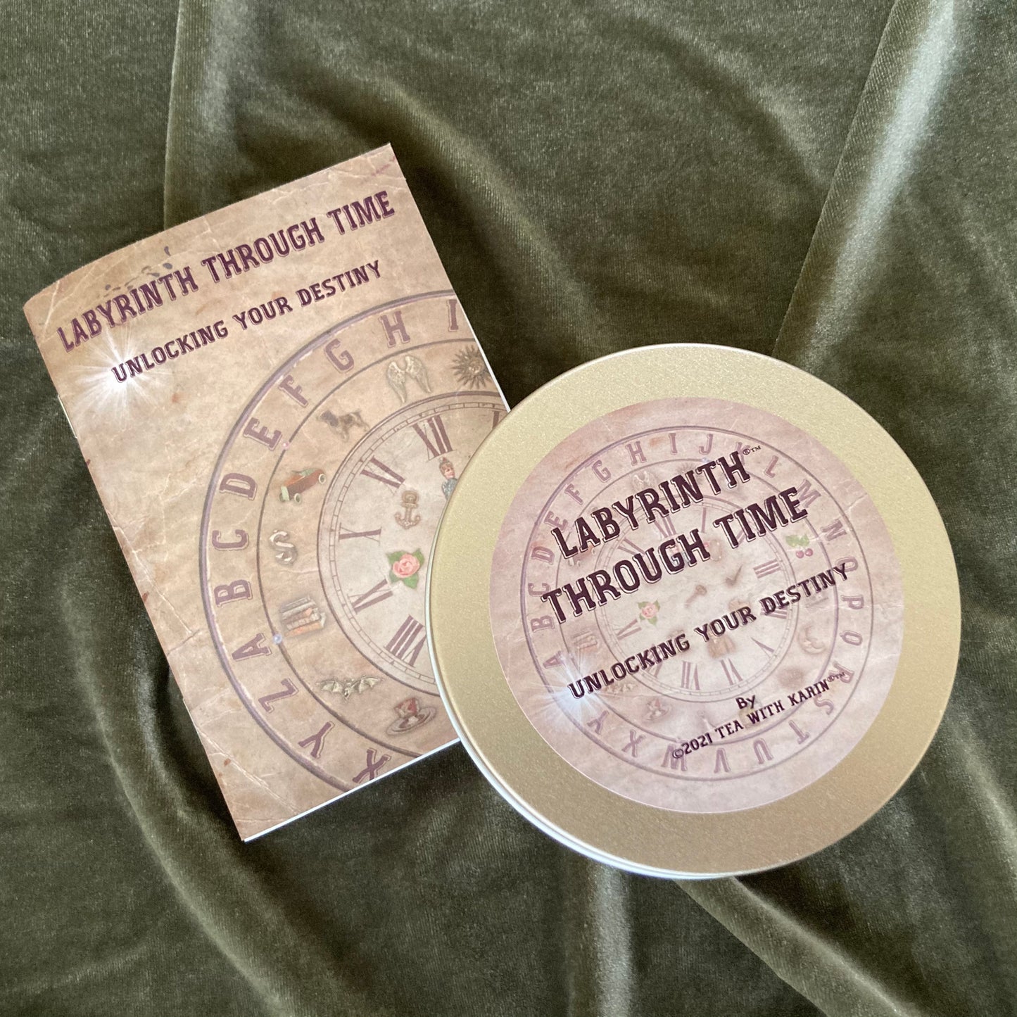 6 Divination tools in one kit. Labyrinth Through Time is a creative idea of Karin Dalton-Smith or Tea With Karin in Melbourne, Australia.It has cards, charms, doc, pendulum and comes with an online video course. Unlock your destiny.