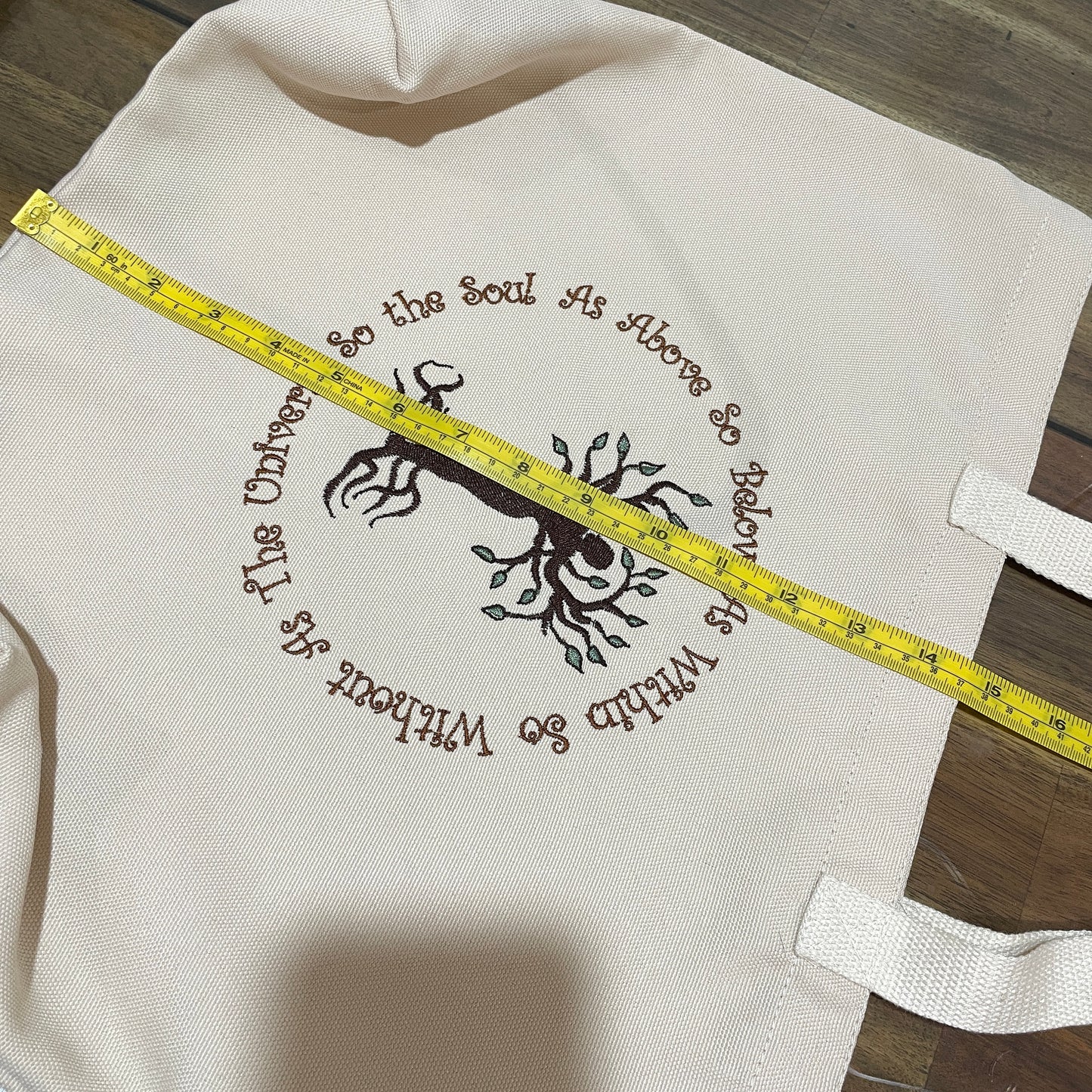 Embroidered tote bag. Tree of life Goddess. Cotton tote bag. Shopper tote. Tote Canvas. 100% Eco friendly bag.