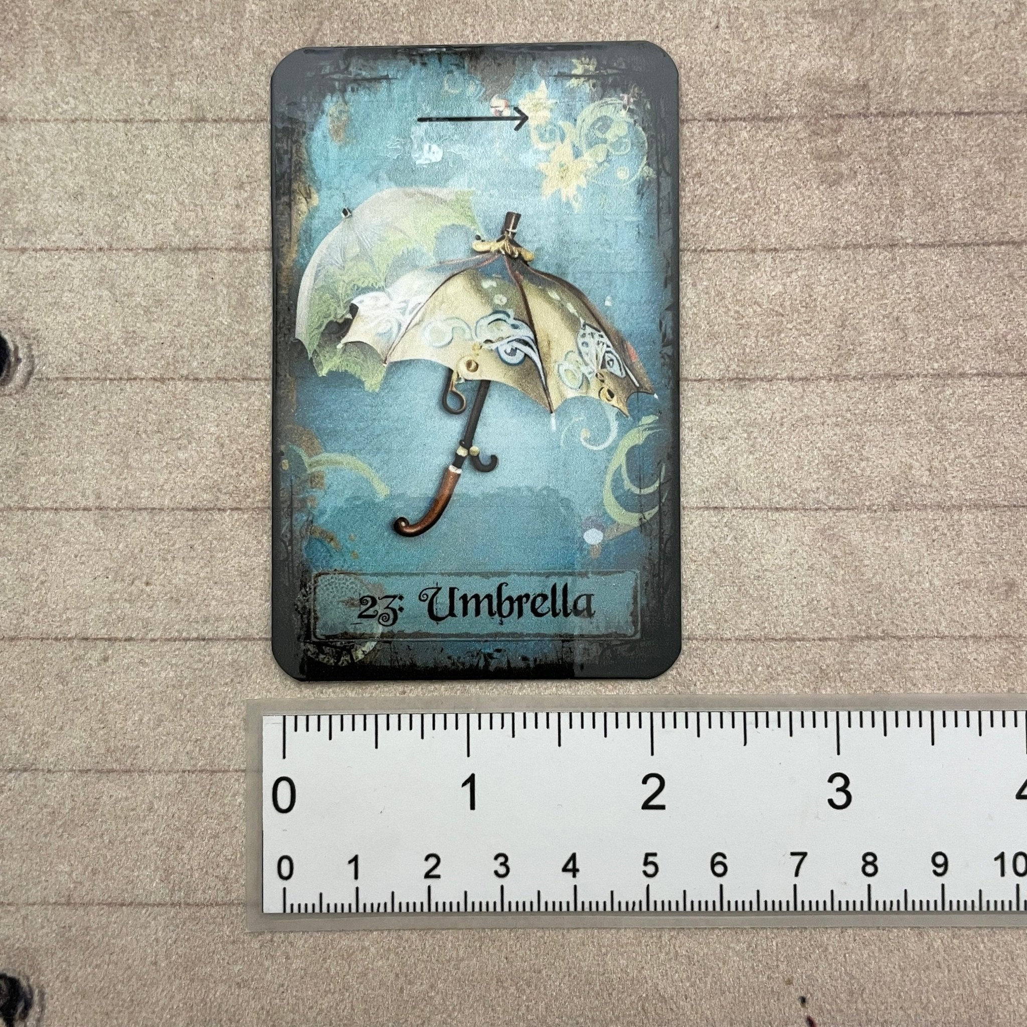 Individual MysTEAcal tea leaf reading card showing unique tasseography symbol