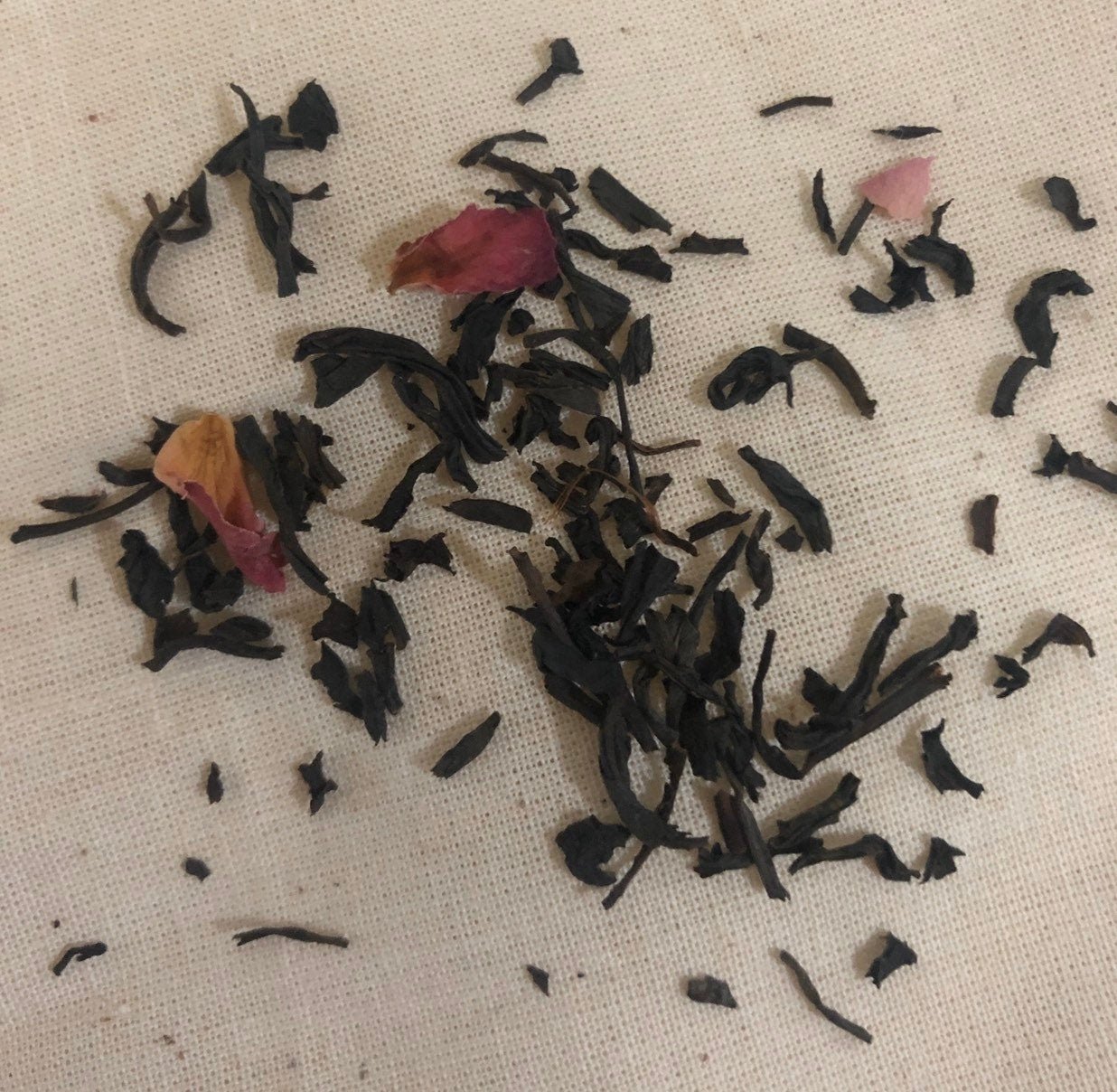 This is the structure of the black tea which has a delightful light rose fragrance and taste to it.  Perfect for tea leaf reading. 