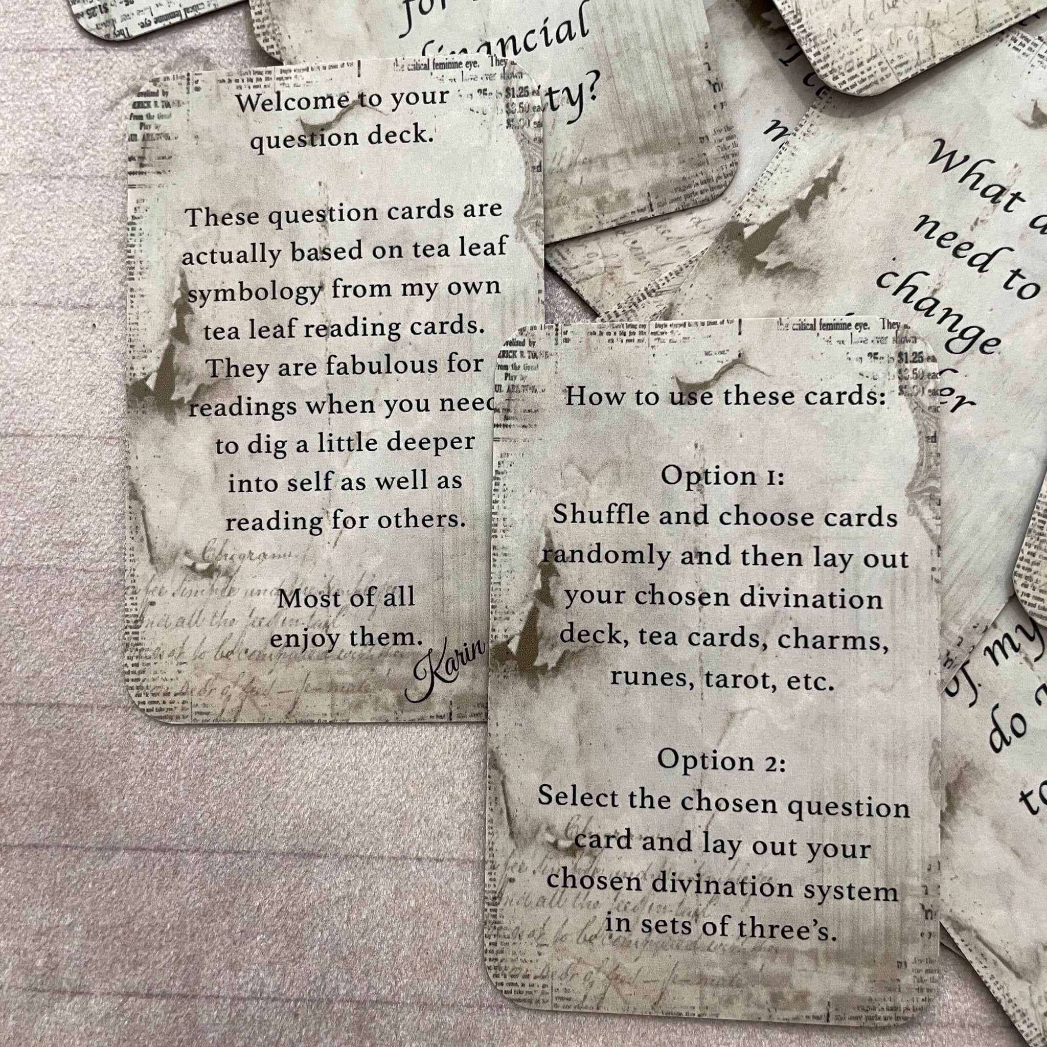 Question deck. Create your own layouts with this random question deck.