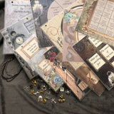 Assorted charms and confetti scoops used for charm casting and fortune telling divination